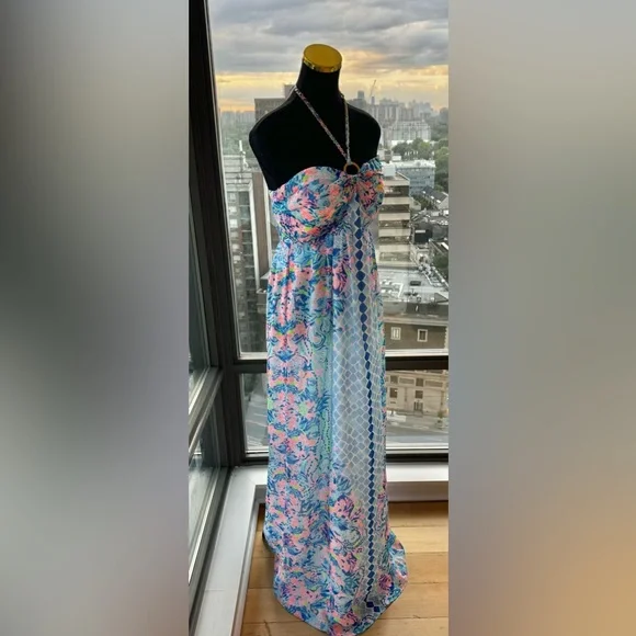 🆕 LILLY PULITZER 🧿 NWOT Viv Maxi Dress, Multi Hidden Treasures - Sz US 6 - Picture 5 of 16